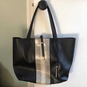 Vince Camuto “Leila” Snake Embossed Black Tote